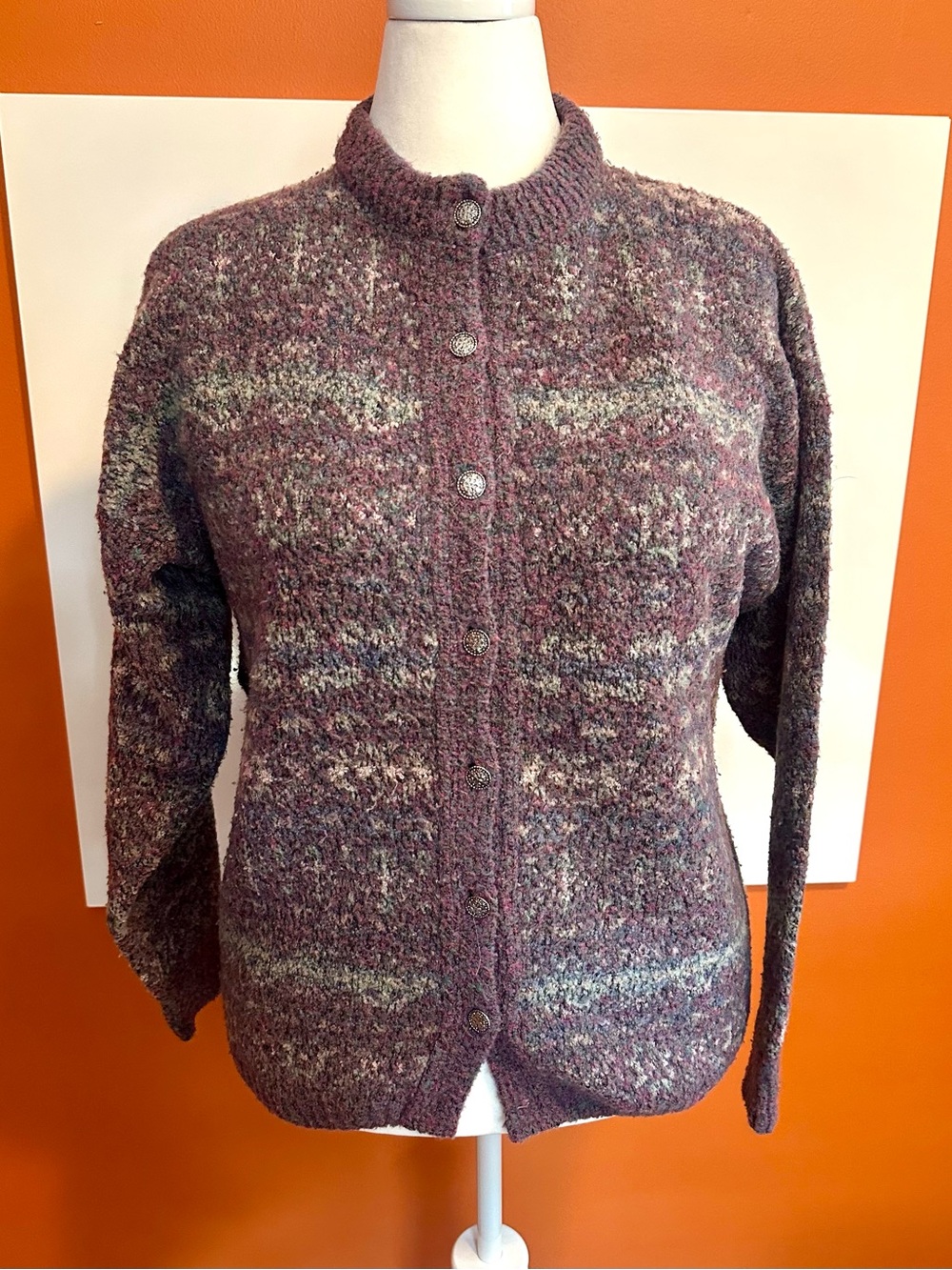 Nor'easterly Tradition Wool Cardigan Sweater Scotland Vintage L